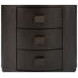 Blue Mallee Dark Brown 3 Drawer Oval Nightstand with USB Charging