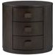 Blue Mallee Dark Brown 3 Drawer Oval Nightstand with USB Charging