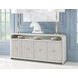 Miramar Oyster 4 Door Glass Top Credenza