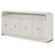 Miramar Oyster 4 Door Glass Top Credenza