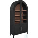 Fynn Matte Black And Light Natural Display Cabinet