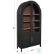 Fynn Matte Black And Light Natural Display Cabinet
