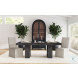Fynn Matte Black And Light Natural Display Cabinet