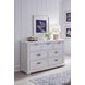 Heritage Coast Coastal White 7 Drawer Dresser and Arched Mirror