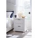 Heritage Coast Coastal White 2 Drawer Nightstand with USB Charging and Puck Light