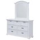 Heritage Coast Coastal White 7 Drawer Dresser and Arched Mirror