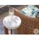 Palm Desert Poolside White Agate Stone And Brown Accent Table