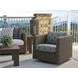 Kilimanjaro Black Upholstered Outdoor Swivel Glider Lounge Chair