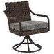 Kilimanjaro Black Upholstered Outdoor Swivel Rocker Dining Chair