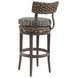 Kilimanjaro Black Upholstered Outdoor Swivel Bar Stool