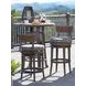 Kilimanjaro Black Upholstered Outdoor Swivel Counter Height Stool