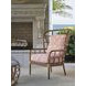 Sandpiper Bay Pink and White Upholstered Outdoor Wing Accent Chair