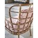 Sandpiper Bay Pink and White Upholstered Outdoor Wing Accent Chair