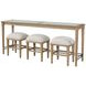 Wilmington Sand Frosted Glass Console Table with 3 Stools