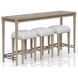 Wilmington Sand Frosted Glass Console Table with 3 Stools