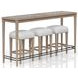 Wilmington Sand Frosted Glass Console Table with 3 Stools