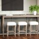Wilmington Sand Frosted Glass Console Table with 3 Stools