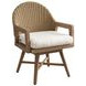 Isle of Palms Beige and Tan Upholstered Swivel Outdoor Dining Chair
