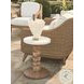 Isle of Palms Mocha and White Agate Stone Top Outdoor Accent Table