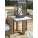 Isle of Palms Mocha and White Agate Stone Top Square Outdoor End Table