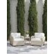 Sand Dune Cream Upholstered Outdoor Swivel Lounge Chair
