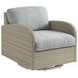 Sand Dune Blue and Brown Upholstered Outdoor Swivel Lounge Chair