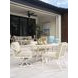 Sand Dune Cream Outdoor 88" Rectangular Stone Top Dining Table