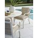 Sand Dune Ivory and Taupe Upholstered Outdoor Dining Arm Chair
