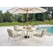 Sand Dune Cream Outdoor Round Stone Top Dining Room Set