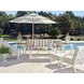 Island Classic Cream and Gray Outdoor Square Quartz Top End Table