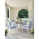 Island Classic Cream and Gray Outdoor Round Quartz Top Dining Room Set