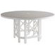 Island Classic Cream and Gray Outdoor Round Quartz Top Dining Room Set