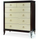 Tribeca American Walnut And Cream 6 Tall Drawer Chest