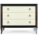 Tribeca American Walnut And Cream 3 Drawer Bachelor Chest