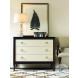 Tribeca American Walnut And Cream 3 Drawer Bachelor Chest