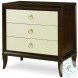 Tribeca American Walnut And Cream 3 Drawer Nightstand