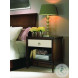 Tribeca American Walnut And Cream 1 Drawer Nightstand