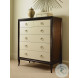 Tribeca American Walnut And Cream 6 Tall Drawer Chest