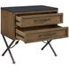 Magnolia Almond and Black 2 Drawer Nightstand with USB Charging