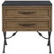 Magnolia Almond and Black 2 Drawer Nightstand with USB Charging