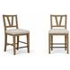 Magnolia Almond Counter Height Slat Back Chair Set of 2