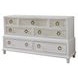 Switchgrass White 7 Drawer Dresser and Round Mirror