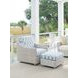 Seabrook Blue and Gray Upholstered Rectangular Outdoor Ottoman