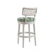 Seabrook Blue and White Upholstered Swivel Outdoor Bar Stool
