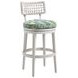 Seabrook Blue and White Upholstered Swivel Outdoor Bar Stool