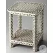 Brown Bone Inlay Side Table