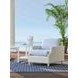 Ocean Breeze Promenade Blue and White Upholstered Outdoor Lounge Chair