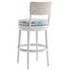Ocean Breeze Promenade Blue and White Upholstered Outdoor Swivel Bar Stool