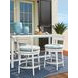 Ocean Breeze Promenade Blue and White Upholstered Outdoor Swivel Counter Height Stool