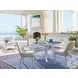 Ocean Breeze Promenade White Outdoor Round 56" Dining Table